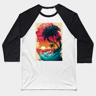 Sunset Palm Baseball T-Shirt